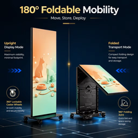 Écran d'affichage numérique LED pliable Totem couleur pleine résolution 8K HDR lisible en plein soleil IP54 étanche sur pied