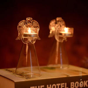 European Creative Blown Glass <strong>Angel</strong> Candlestick <strong>Holder</strong> Handmade Wholesale for Weddings and Christmas Occasions - Product Image 3