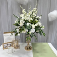 Bouquet de fleurs bleues de luxe de haute qualité DKB Factory, 60 cm, pour la décoration de mariage, boule pour centre de table de mariage
