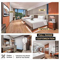 Solution clé en main pour aménagement de chambre d'hôtel moderne et complet, mobilier d'hôtel de luxe 5 étoiles personnalisé pour appartements hôteliers