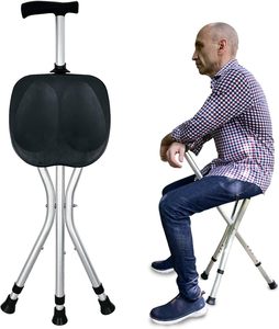 <span class=keywords><strong>Canne</strong></span> de Marche avec <span class=keywords><strong>Siège</strong></span> Durable, Antidérapante et Légère <span class=keywords><strong>pour</strong></span> Seniors, Pliable et Ajustable - Product Image 1