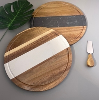 Planche à fromage en marbre et bois d'acacia gravé, design moderne et écologique COSEN, vente en gros, vaisselle très prisée pour aliments secs