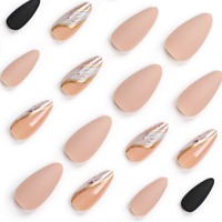 24 faux ongles en acrylique en forme d'amande, à presser, personnalisables, couleur bonbon, pour rendez-vous galant et soirée, 3023