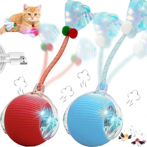 Interactive Cat <b>Ball</b> Toy Automatic Rolling <b>Ball</b> with Tail Rechargeable Smart Pet Interactive Toy Intelligent Mouse for Cat - Product Image 1