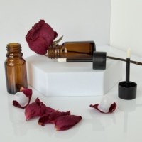 Flacon vide de 10 ml (1/3 oz) en ambre pour huile cosmétique avec bouchon applicateur à brosse pour tube de brillant à lèvres