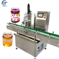 Machine de remplissage entièrement automatique et personnalisable pour liquides à haute viscosité (miel, sauces, confitures) avec pompe à rotor à servomoteur et têtes personnalisables