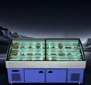 Réfrigérateur de comptoir à double température de 2,5 m avec porte vitrée pour la présentation de poulet, de poisson et de viande destiné aux boucherons et aux poissonniers - Product Image 2