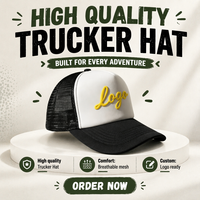 Gorra Trucker Personalizada de 5 Paneles, 100% Algodón, Ajustable, Unisex, Estilo Urbano y Deportivo para Uso Casual al Aire Libre