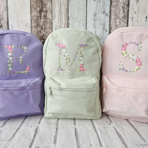 Fiore iniziale ragazze in poliestere ricamato bambini torna a scuola materna <span class=keywords><strong>zaino</strong></span> personalizzato per bambini - Product Image 1