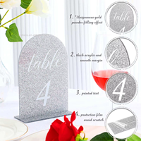 Porte-cartes de table en acrylique doré en forme de cœur, écologique et durable, pour mariage, fête, restaurant