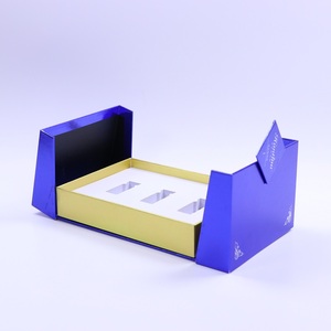 Boîte d'emballage rigide à double ouverture en carton gris personnalisable de luxe pour produits de beauté médicale, y compris les flacons et les ampoules - Product Image 3