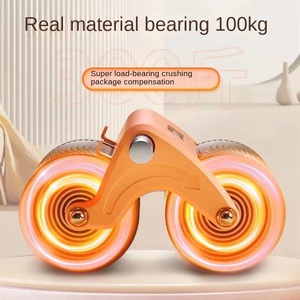 Équipement d'exercice à domicile <span class=keywords><strong>de</strong></span> roue <span class=keywords><strong>de</strong></span> <span class=keywords><strong>fitness</strong></span> abdominale à rebond automatique pour l'entraînement musculaire Support plat transfrontalier pour rouleau abdominal - Product Image 4