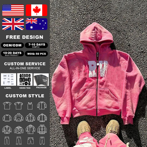 High Quality Embroidery Hoodies Heavyweight <b>Thick</b> 450GSM French Terry Hoodies 100% Cotton Vintage Acid Washed Hoodies for Men - Product Image 2