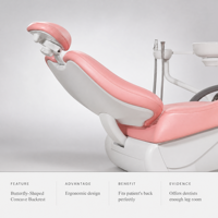 Fauteuil Dentaire Ergonomique Synchronisé à Positionnement Intégral, Design Tendance Jeunesse, Modèle TS-6830, pour Cliniques Jeunesse et Standard, Vente en Gros
