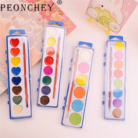 Kit de 12 mini pots de peinture acrylique 60G avec ensemble de pinceaux 12 couleurs pour enfants, bricolage et peinture sur toile