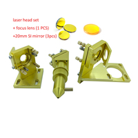 Ensemble de cadre de miroir de tête de laser CO2 miniature jaune, diamètre 12/18/20 mm, longueur focale 50,8 mm, 1064 nm, machine de gravure et de découpe au laser