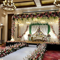 Bruidsbloemen Groothandel Koffie Zijden Bloemenwand Luxe 3D Zijden Bloemenwand voor Feestdecoratie
