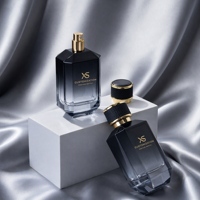Flacon de parfum carré à prix surprise 100 ml 50 ml, flacon de parfum noir dégradé avec emballage boîte et couvercle de luxe, directement de l'usine
