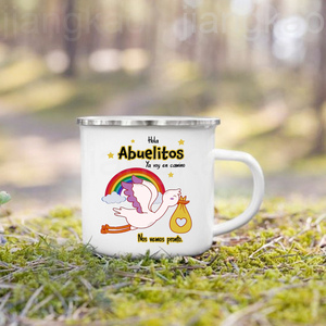 Funny French Print <strong>Mugs</strong> Pregnancy Announcement Coffee Cups Drinks Water Cup Enamel <strong>Mug</strong> Gift for Dad Aunt <strong>Uncle</strong> Grandpa Grandama - Product Image 3