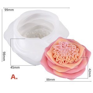 Molde de silicona floral de 4 estilos para velas de rosas, molde de resina para jabón, yeso y aromaterapia, venta al por mayor - Product Image 4