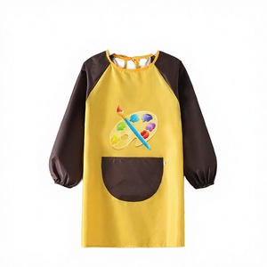 Kit tablier imperméable durable en polyester non tissé à manches longues pour enfants QC avec bavoir de repas, fournitures de nettoyage et tablier d'art - Product Image 3