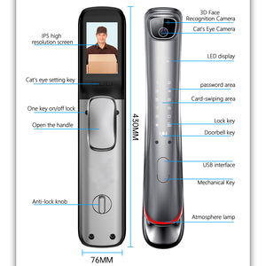 2025 высококачественное приложение Tuya Дистанционный Замок Wi-Fi 3d распознавание лица интеллектуальный цифровой умный дверной замок с камерой и отпечатком пальца - Product Image 6