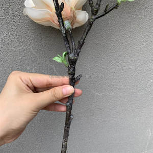 E-593 Vente en gros de fleurs de <span class=keywords><strong>magnolia</strong></span> au toucher réel, 80 cm, faites à la main, respectueuses de l'environnement, décoration de Noël - Product Image 6