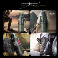 Thermos de voyage en acier inoxydable 316 de 4000 ml, gourde isotherme à double paroi pour le sport et les activités de plein air