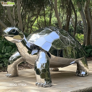 Jardín o estanque decoración espejo <span class=keywords><strong>de</strong></span> <span class=keywords><strong>acero</strong></span> inoxidable escultura <span class=keywords><strong>de</strong></span> tortuga <span class=keywords><strong>de</strong></span> Metal - Product Image 1