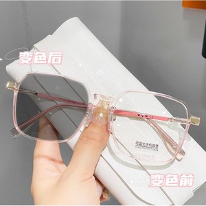 Lunettes de soleil unisexes à changement de couleur, monture en tôle, verres PC, protection anti-radiation et anti-lumière bleue pour hommes et femmes 811 - Product Image 1