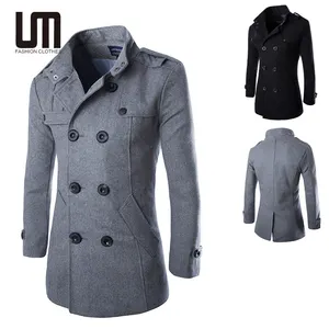 Liu Ming inverno moda Slim giacca lunga doppio petto soprabito Plus Size per gli uomini