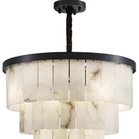 Lustre moderne de luxe en marbre espagnol Lampe design simple et créative pour le salon