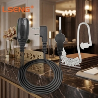 Écouteur à tube acoustique transparent détachable, prise TK à 2 broches, compatible avec les radios bidirectionnelles Kenwood, avec indicateur LED, microphone PTT