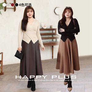 Pull en tricot croisé à col en V pour femmes grandes tailles, couleur unie noire, manches longues, design côtelé N8775 - Product Image 2