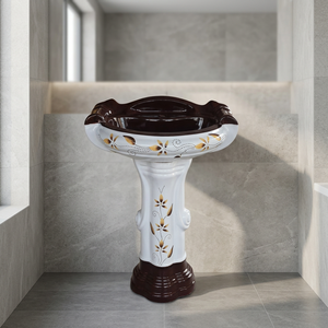 Lavabo de Pedestal Autolimpieza Nuevo modelo Lavabo de diseño de ley con Pedestal Hecho en India Sanitario de cerámica de calidad - Product Image 1