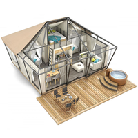 Tente Safari Robuste et Écologique, Tente Permanente pour Glamping, Lodge Extérieur, Hôtel de Luxe, Maisons Préfabriquées pour le Camping