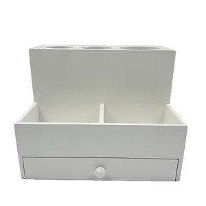 Bamboo Storage <b>Box</b> Drawer Style Two Layer Desktop Cosmetic Organizer With Drawers Solid Color <b>Makeup</b> Organizers - Product Image 1