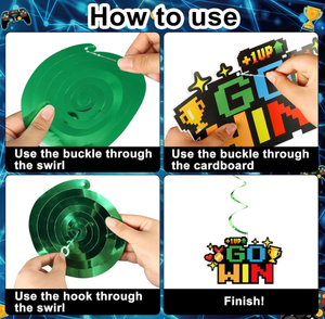 Guirnalda <span class=keywords><strong>de</strong></span> Papel con Diseño <span class=keywords><strong>de</strong></span> Videojuegos para Decoración <span class=keywords><strong>de</strong></span> Fiesta <span class=keywords><strong>de</strong></span> <span class=keywords><strong>Cumpleaños</strong></span>, Banderines, Serpentinas, Globos <span class=keywords><strong>de</strong></span> Panal para Niños y Hombres - Product Image 5