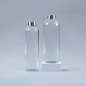 1 Litre Glass Water Bottle Sport Style Luxury Glass Water Bottle Direct Drinking With Cap