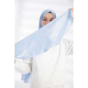 Voile en mousseline bleu ciel respirant et léger pour femme, accessoire de mode islamique - Product Image 3