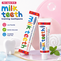 Dentifrice Herbal MILK TEETH pour Enfants de 0 à 6 Ans Anti-Caries & Blanchissant Faible Teneur en Fluorure Sans Sucre Saveur Menthe Usage Domestique