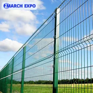 Metal Garden Fence Triangle Fence Panel Hot Galvanized Steel 3d PVC V Triangle Bending Curved Welded Wire Mesh Coated Green