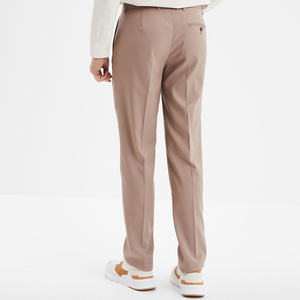 Pantalon décontracté pour homme à jambe droite et plissé, écologique, respirant, fonctionnel, avec attaches de jambe, boucles de ceinture, tissu en polyester, fermeture éclair - Product Image 3