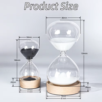 彩色玻璃木底座白沙钟半小时玻璃沙定时器Reloj De Arena沙漏礼品办公室书桌装饰