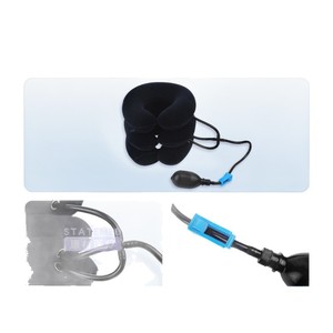 Dispositif de traction cervicale gonflable, coussin cervical médical pour usage domestique avec source d'alimentation manuelle, couleur noire - Product Image 2
