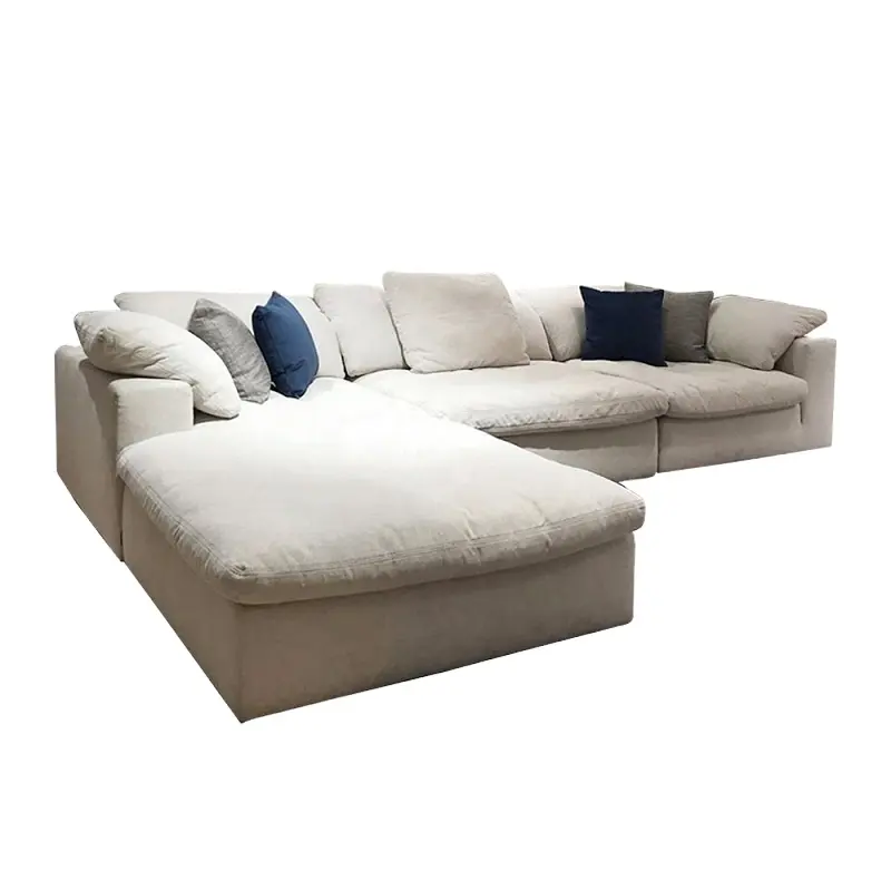 Nordic furniture modern deep couch living room couch sectional modular long modular sofa with feather down