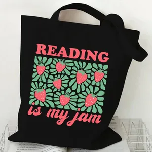 Borse da donna vintage con stampa di fiori e libri "Una donna ben letta è una creatura pericolosa" Borsa tote in tela per amanti dei libri e delle <span class=keywords><strong>donne</strong></span> che amano la lettura - Product Image 3