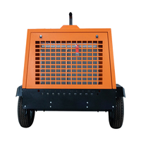 Compresseur d'air à vis Diesel de haute qualité et à bas prix, 5 m3/min, avec déplacement d'air, 8 bars, 50kw, 176cfm, pour perceuse minière, 2 roues
