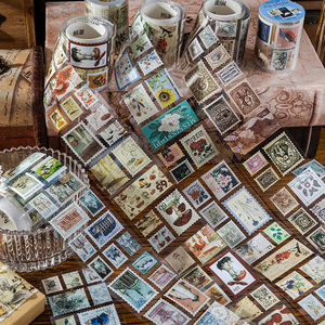Stiker perangko Retro antik dekorasi DIY untuk tanaman Natural Post Office untuk Diary Scrapbook USA Uk Canada Australia Stamps - Product Image 3