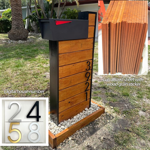 Buzón de acero galvanizado recubierto de polvo impermeable a prueba de herrumbre con número de casa <span class=keywords><strong>Digital</strong></span> de montaje de poste exterior - Product Image 4